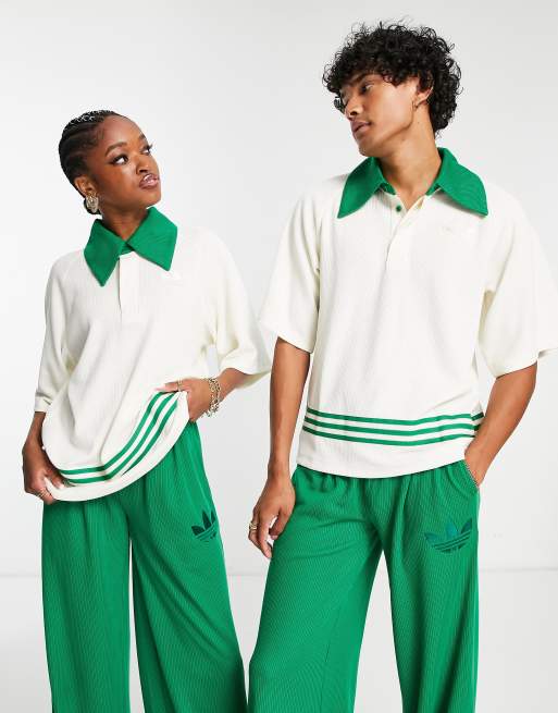 adidas Originals - adicolor - 70'er unisex strikket polotop i råhvid