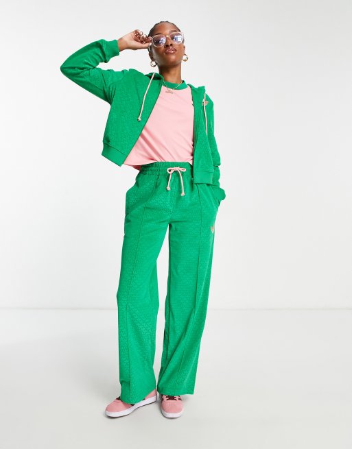 Felpa adidas 2024 verde con zip