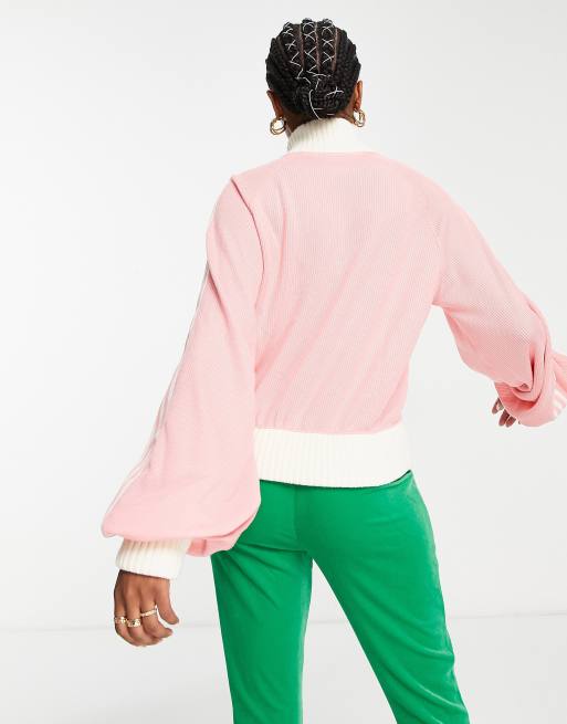 adidas Originals 'adicolor 70s' blouson track top in pink