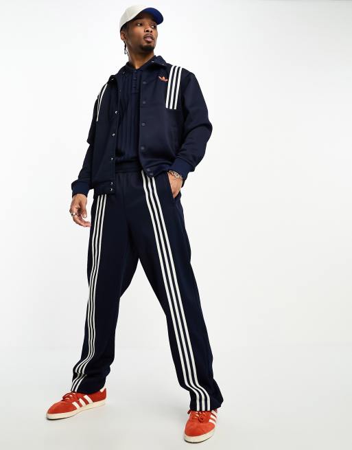 koud Vooruitzicht Menagerry adidas Originals - adicolor - 70's King - Trainingsbroek in marineblauw |  ASOS