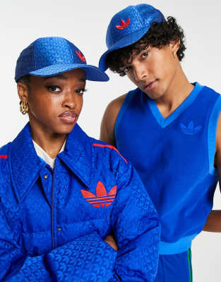 adidas Originals 'adicolor 70s'  monogram baseball cap in blue - ASOS Price Checker