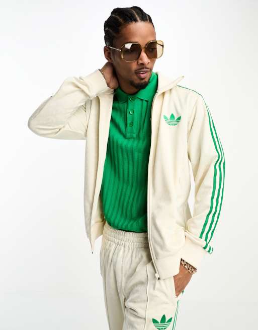 adidas Originals adicolor 70s monogram tracktop in off white | ASOS