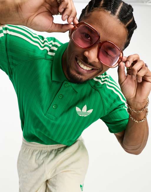 Green adidas polo shirt discount