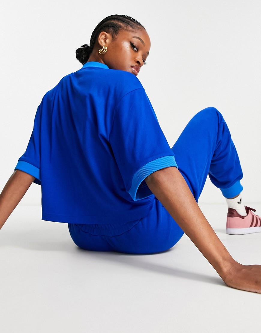 adicolor 70s - T-shirt taglio corto blu con trifoglio - adidas Originals T-shirt donna  - immagine1