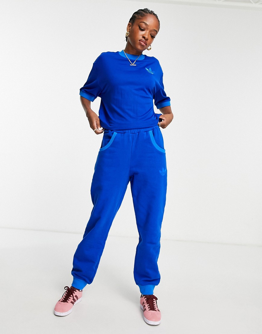 adicolor 70s - T-shirt taglio corto blu con trifoglio - adidas Originals T-shirt donna  - immagine2