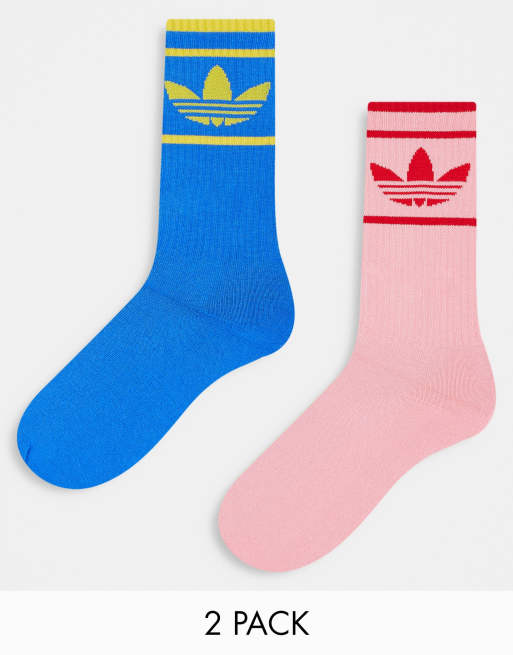 adidas Originals 'adicolor 70s' unisex 2 pack crew sock in multi ASOS