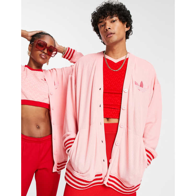 Adidas pink cropped bomber jacket online