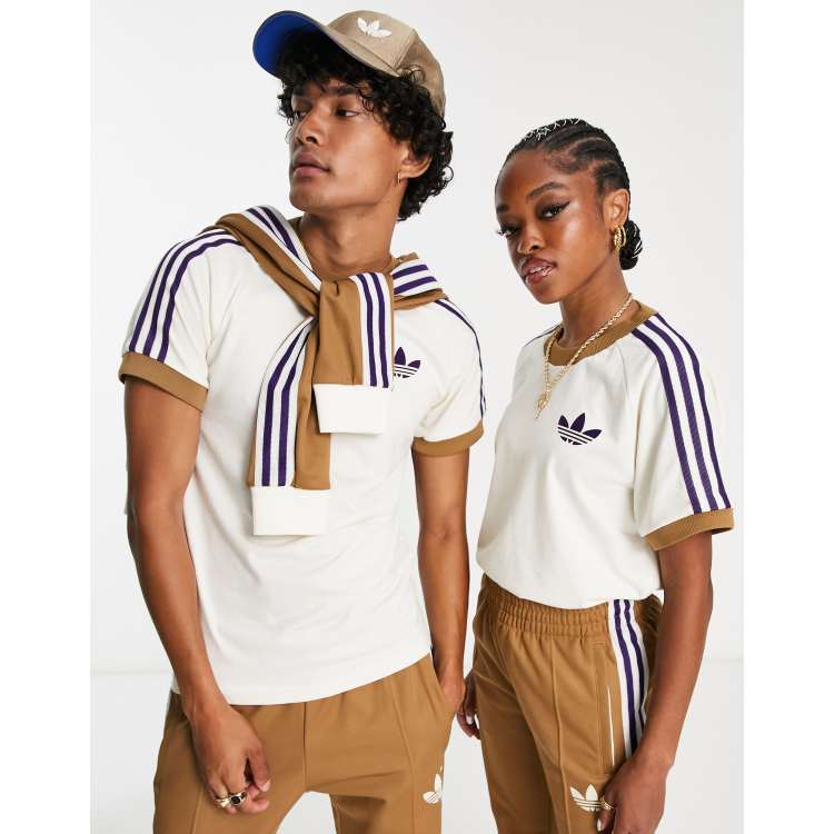 adidas 'adicolor 70s' unisex crew neck t-shirt in off | ASOS