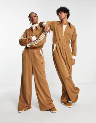 adidas Originals adicolor 70s unisex jumpsuit in brown