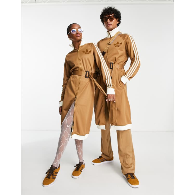 adidas Originals 'adicolor 70s' unisex long coat in brown | ASOS