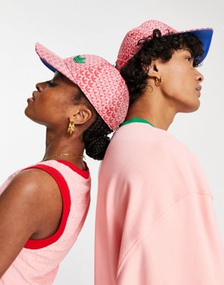 adidas Originals 'adicolor 70s' unisex monogram baseball cap in pink