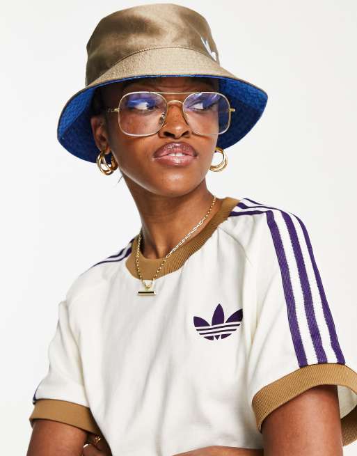 Adidas Originals 'Adicolor 70s' Unisex Monogram Bucket Hat in Brown