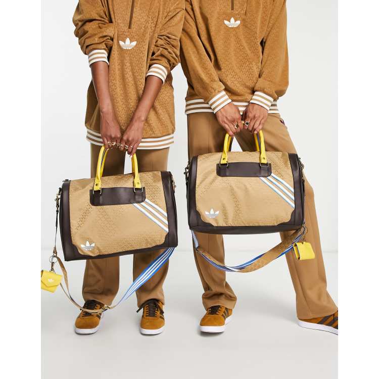 adidas Originals 70s' unisex monogram duffle bag in brown ASOS