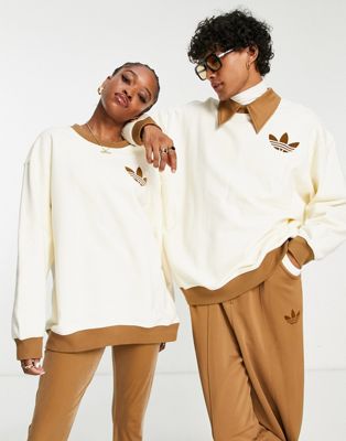adidas Originals 'adicolor 70s' unisex sweatshirt in off white