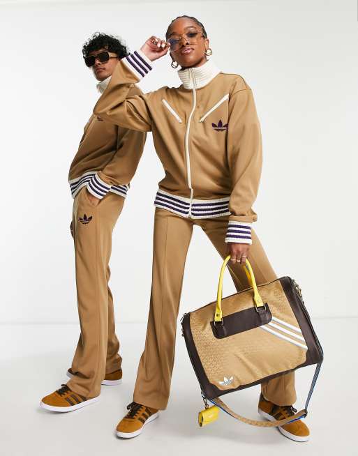 adidas Originals 'adicolor 70s' unisex track top in brown | ASOS