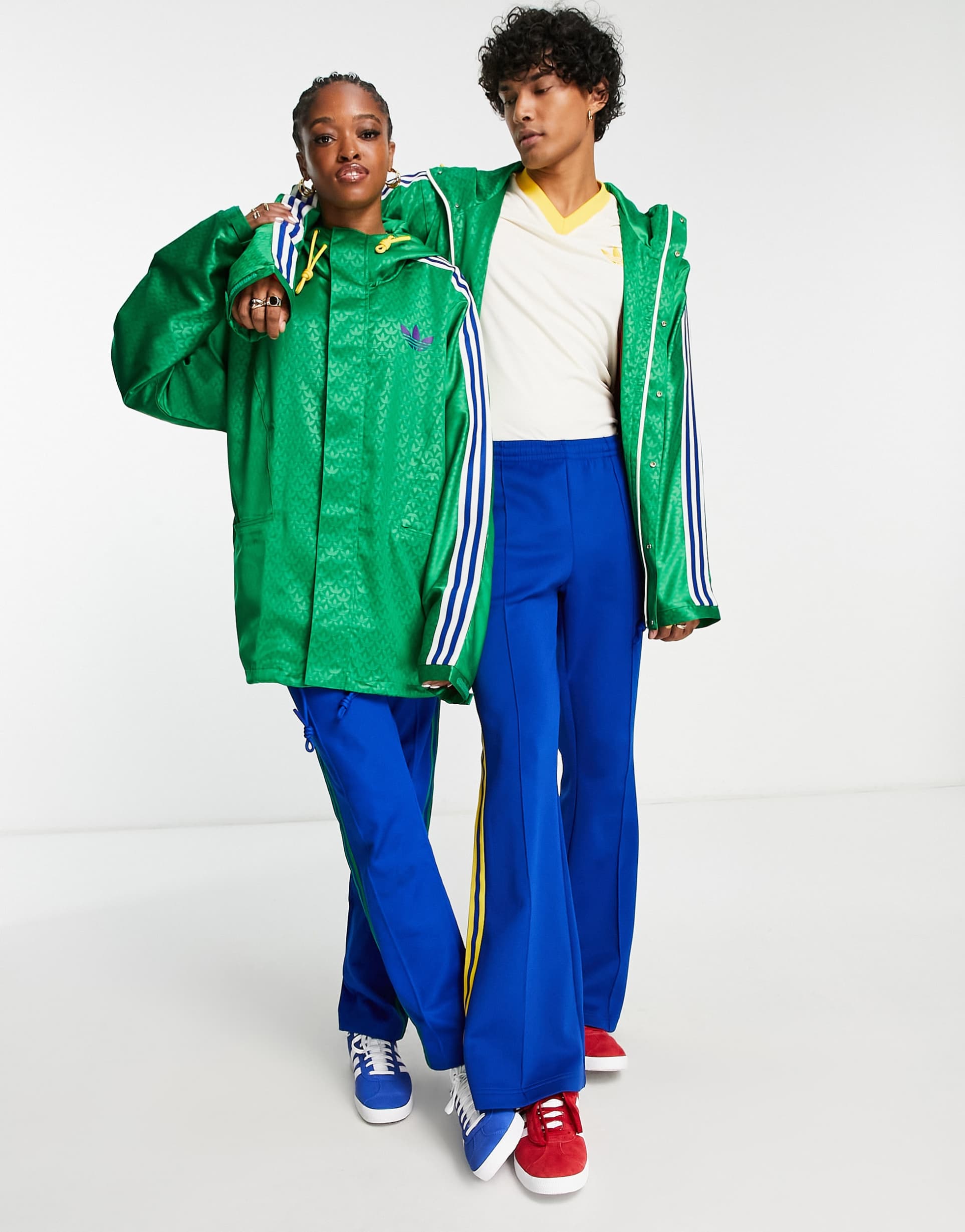 adidas Originals 'adicolor 70s' unisex windbreaker in green