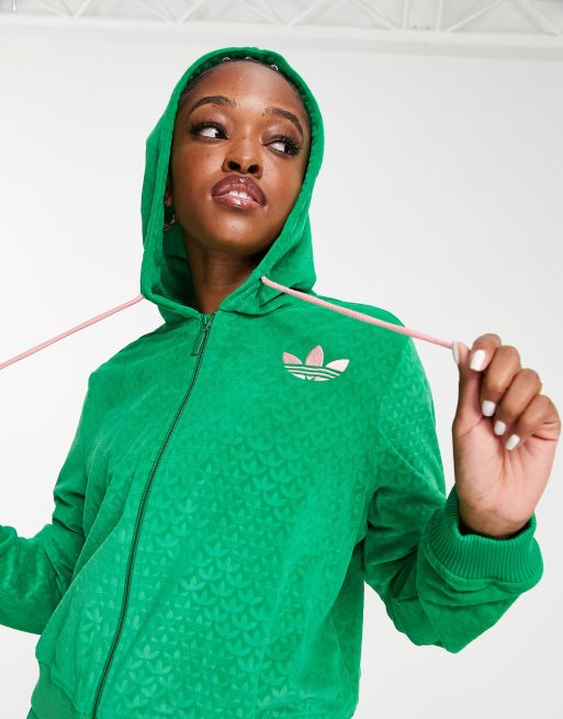 adidas Originals 70s' zip hoodie in green ASOS