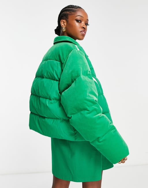 Green velvet puffer discount