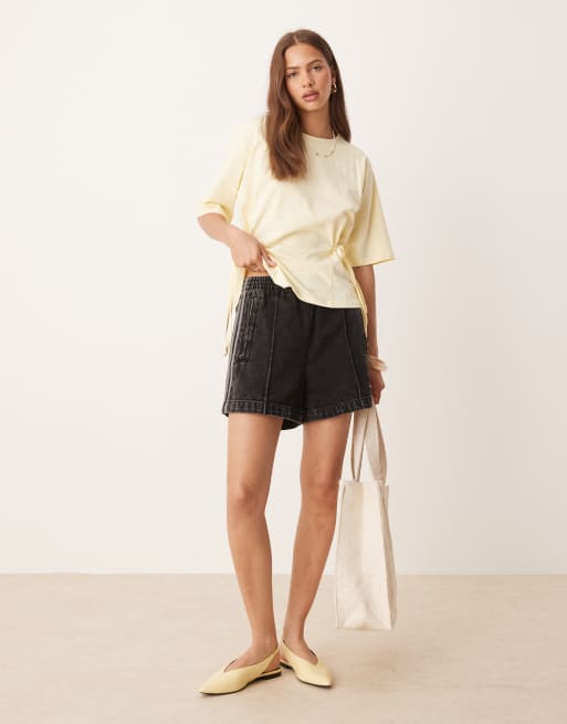adidas Originals – Adicolor 90's – Czarne szorty jeansowe