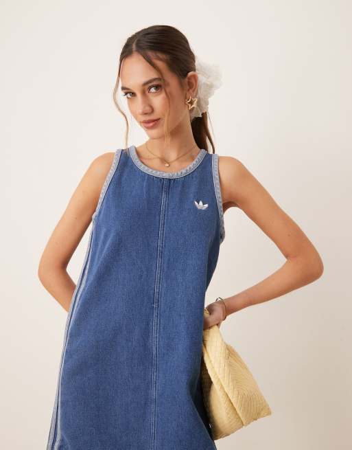 adidas Originals Adicolor 90s denim dress in blue