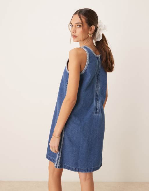 adidas Originals Adicolor 90s denim dress in blue