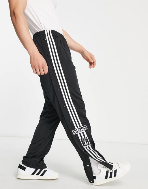 Adidas originals adibreak 3-stripe black taping popper track pants best sale