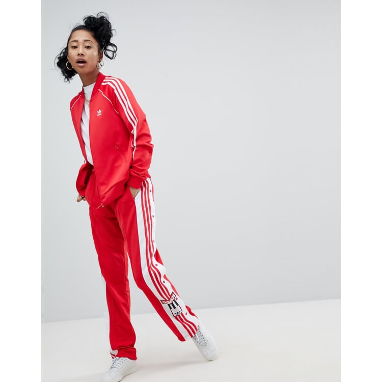 gesponsord Robijn Uitpakken adidas Originals – adicolor Adibreak – Hose mit Druckknöpfen in Rot | ASOS