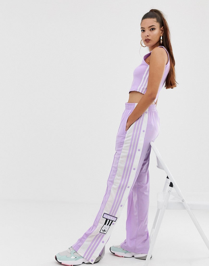 Adidas Originals – adicolor – Adibreak – Lila byxor med tryckknappar