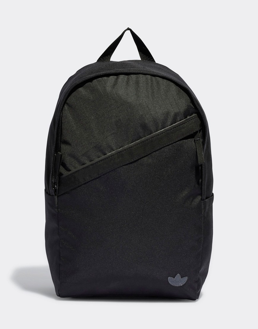adidas Originals Adicolor backpack with front zip detail in black