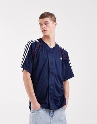 Originals - adicolor - Baseball-Trikot in Blau und Rot Blau L