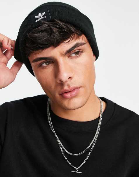adidas Originals – adicolor – Beanie mit Dreiblatt-Logo in Schwarz - view 1