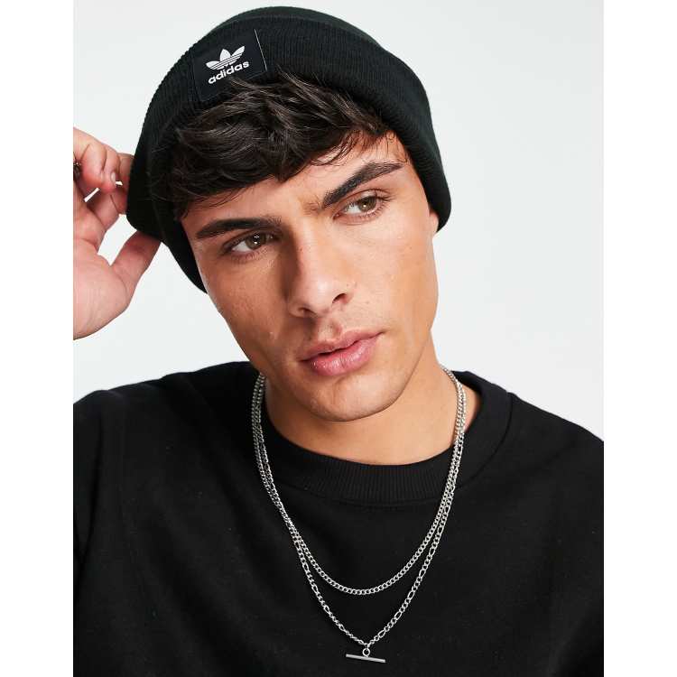 adidas Originals adicolor Beanie mit Dreiblatt Logo in Schwarz ASOS