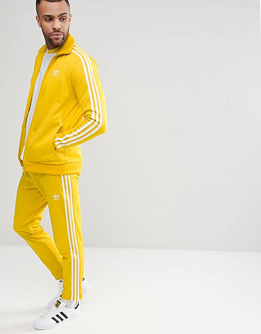 adidas adicolor Beckenbauer Sweatpants In Skinny Fit Yellow CW1273 | ASOS