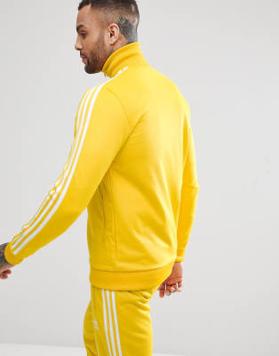 adidas originals beckenbauer track top old skool yellow