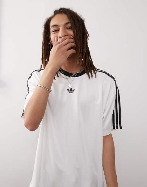 adidas Originals – adicolor – Biało-czarny żakardowy T-shirt - view 1