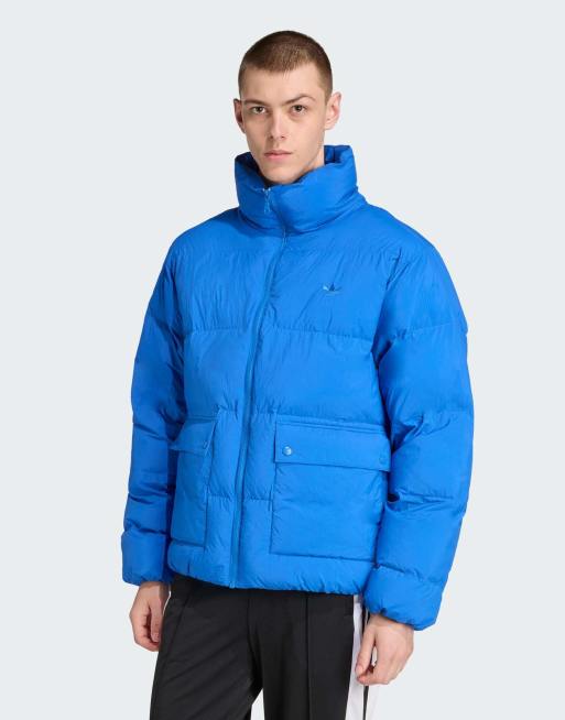 adidas Originals - Adicolor - Blå lang dynejakke i dun
