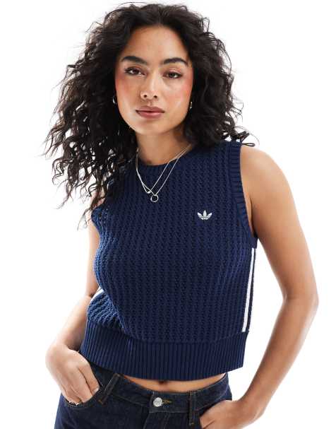 adidas Originals - Adicolor - Blå strikket top - view 1