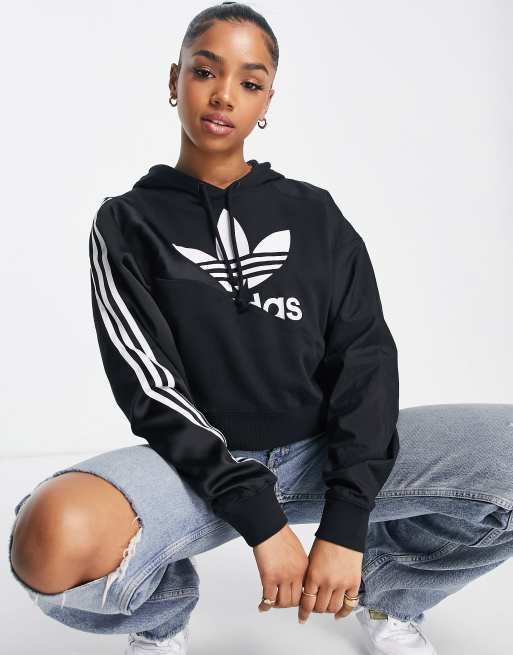 adidas Originals adicolor bold hoodie in black