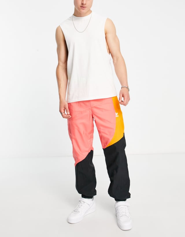 adidas Originals adicolor Bold mixing woven track pants in multi