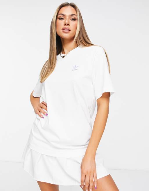 Adidas originals white boyfriend fit t-shirt top