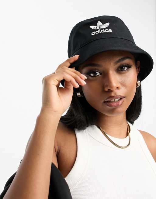 adidas Originals adicolor Bucket hat met Trefoil in zwart ASOS
