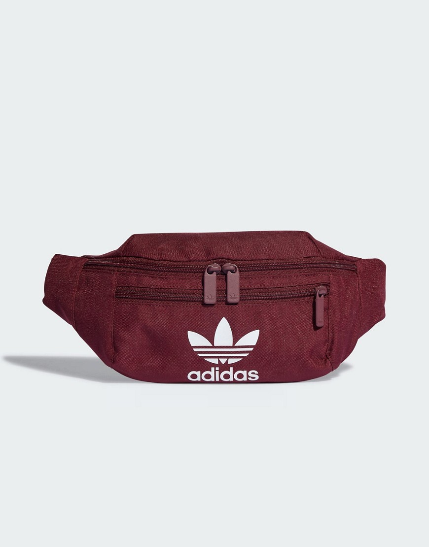 adidas Originals Adicolor bum bag in burgundy-Brown