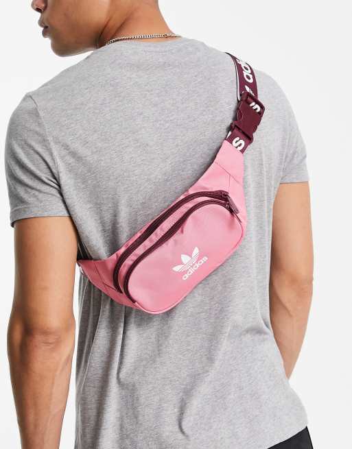 adidas Originals adicolor bum bag in pink with branded strap