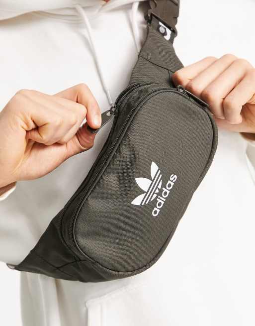 adidas Originals adicolor bum bag with branded strap in shadow olive