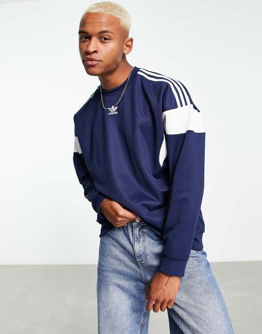 Adidas originals challenger colour block crew sweatshirt cheap