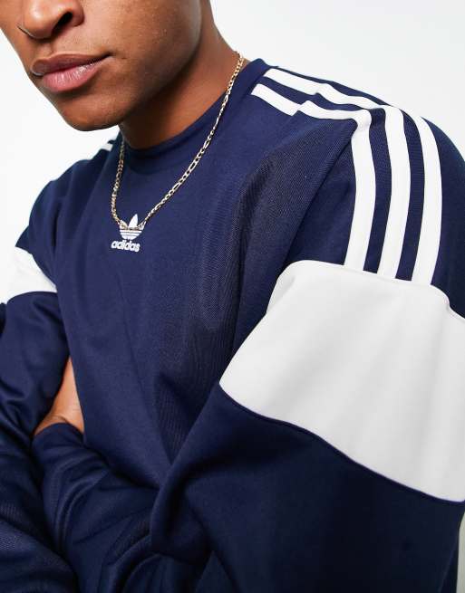 adidas Originals adicolor Challenger sweatshirt in navy ASOS