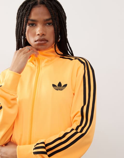adidas Originals Adicolor classic firebird loose track top in flash orange / black