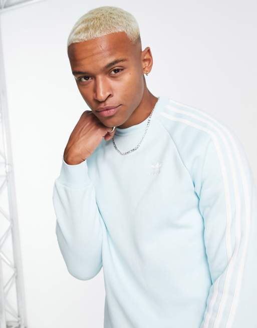 Adidas three stripe crew neck sweatshirt sale