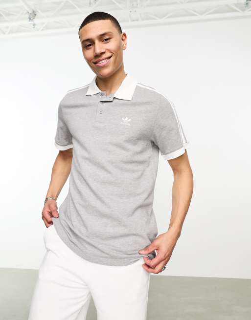 Grey adidas polo shirt sales