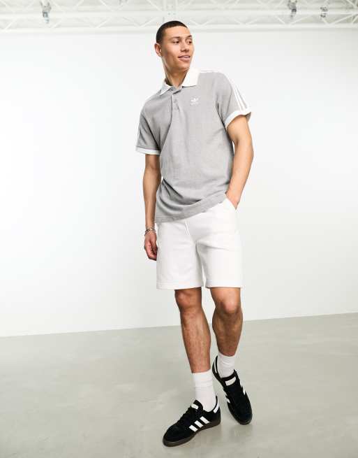 Adidas grey polo best sale shirt